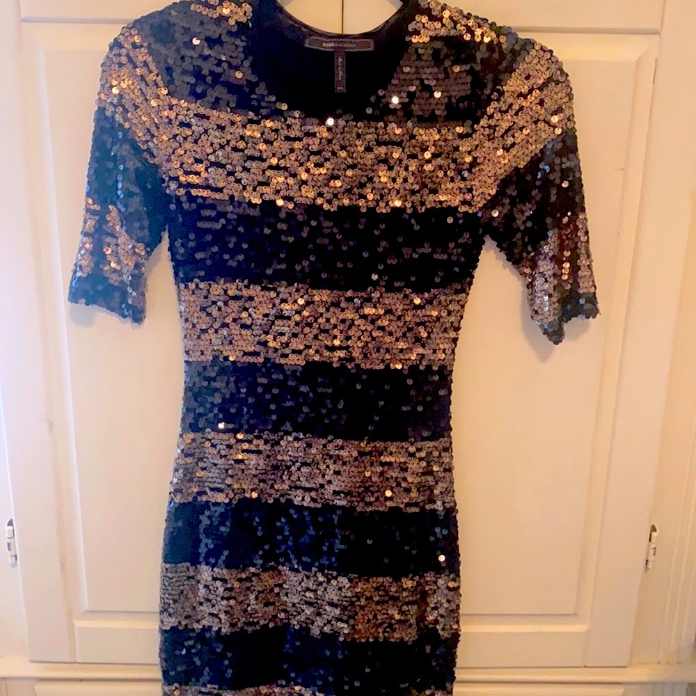 Bcbg sequined mini dress.